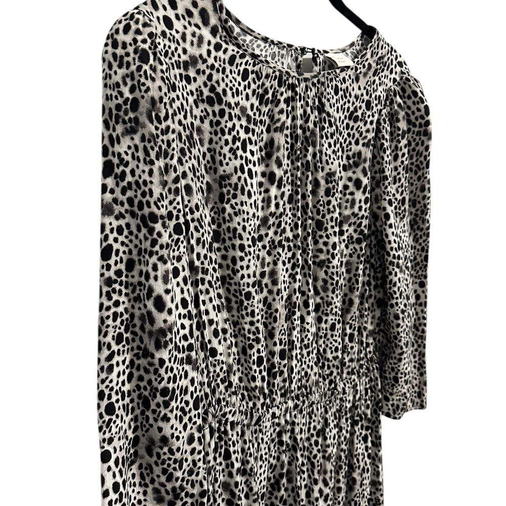 A New Day Women's Leopard Animal Print 3/4 Sleeve Tiered Dress Size‎ Small Boho - Picture 5 of 10